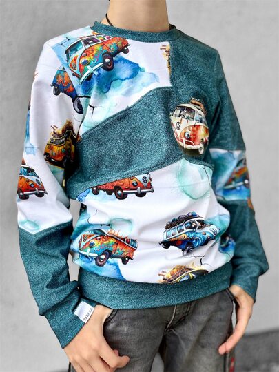 Schnittmuster und Nähanleitung Hoodie Sweater Skylar für Jungen 74-176