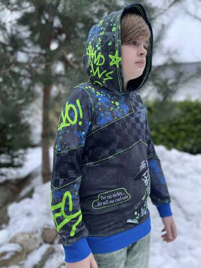 Schnittmuster und Nähanleitung Hoodie Sweater Skylar für Jungen 74-176