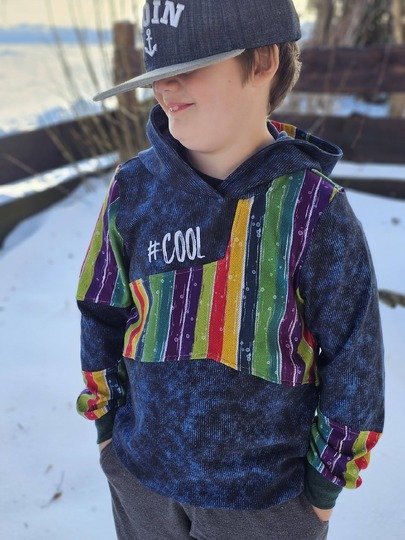 Schnittmuster und Nähanleitung Hoodie Sweater Skylar für Jungen 74-176