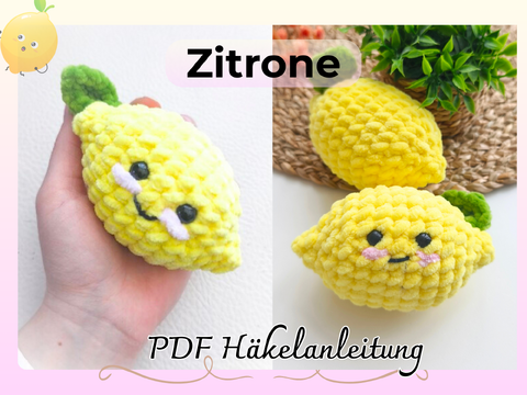Crochet Pattern Lemon – Mini Amigurumi – Beginner – PDF