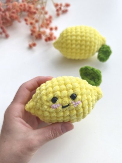Zitrone häkeln – Amigurumi Mini Obst – Anfänger – PDF Anleitung