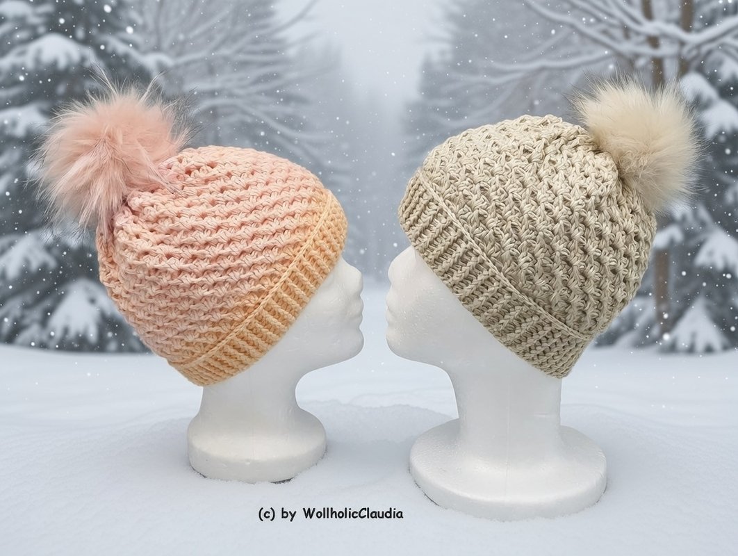 Häkelanleitung Mütze "Wellenmeer" - alle Größen - unisex