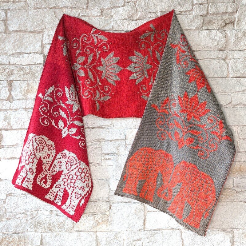 Double sided knitting pattern "Indian Love" - stole / wrap - Image 4