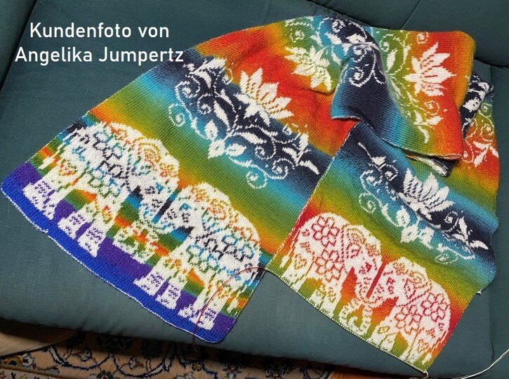 Double sided knitting pattern "Indian Love" - stole / wrap