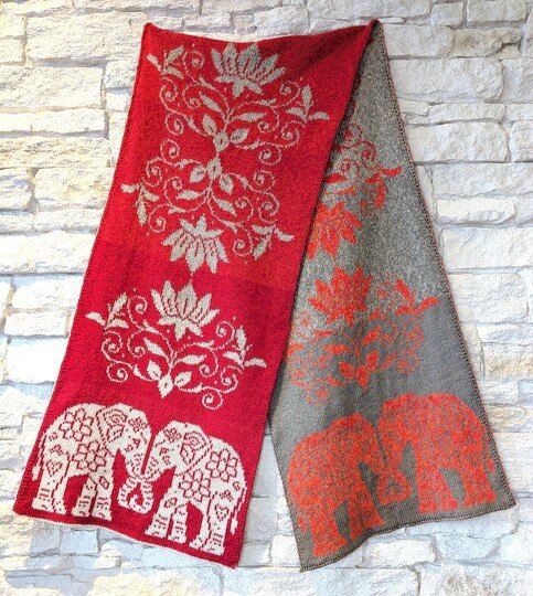 Double sided knitting pattern "Indian Love" - stole / wrap