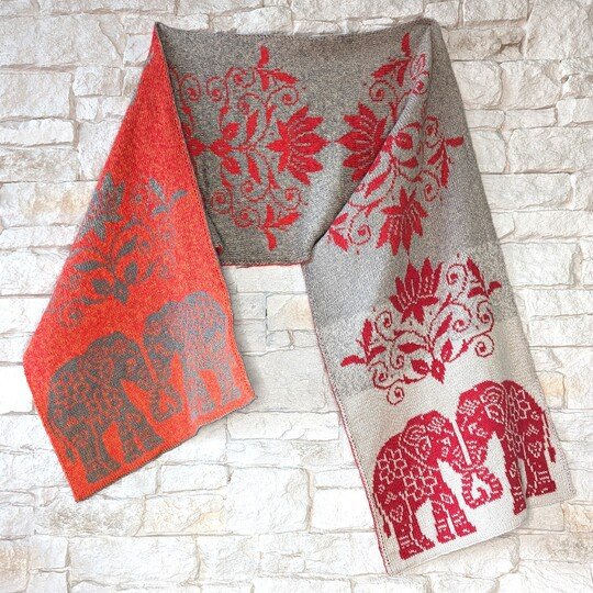Double sided knitting pattern "Indian Love" - stole / wrap