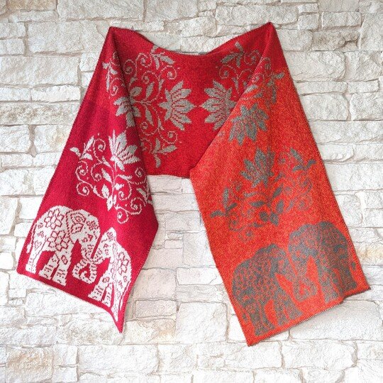 Strickanleitung "Indian Love" - Schultertuch / Stola in Doubleface