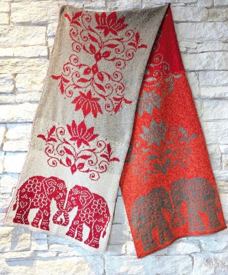 Strickanleitung "Indian Love" - Schultertuch / Stola in Doubleface