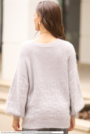Raglanpulli top down mit Strukturmuster