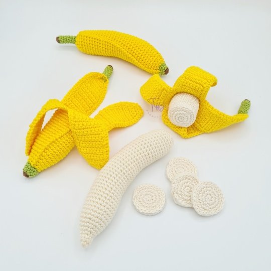 Häkelanleitung Banane Spielset Amigurumi für Kinder Spielküche