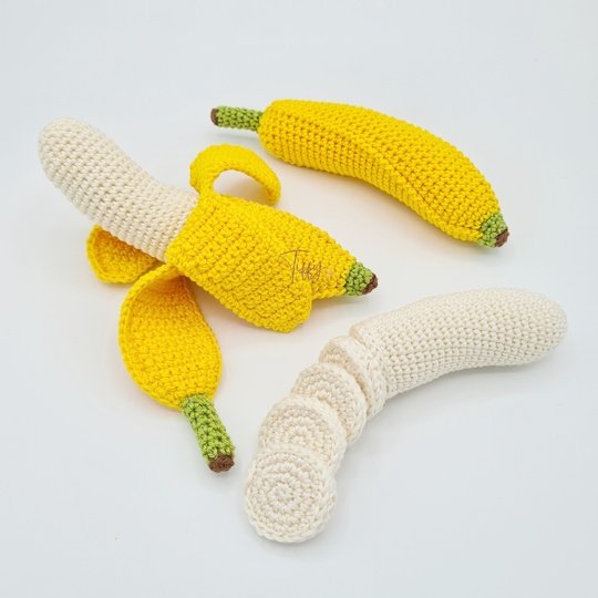 Häkelanleitung Banane Spielset Amigurumi für Kinder Spielküche