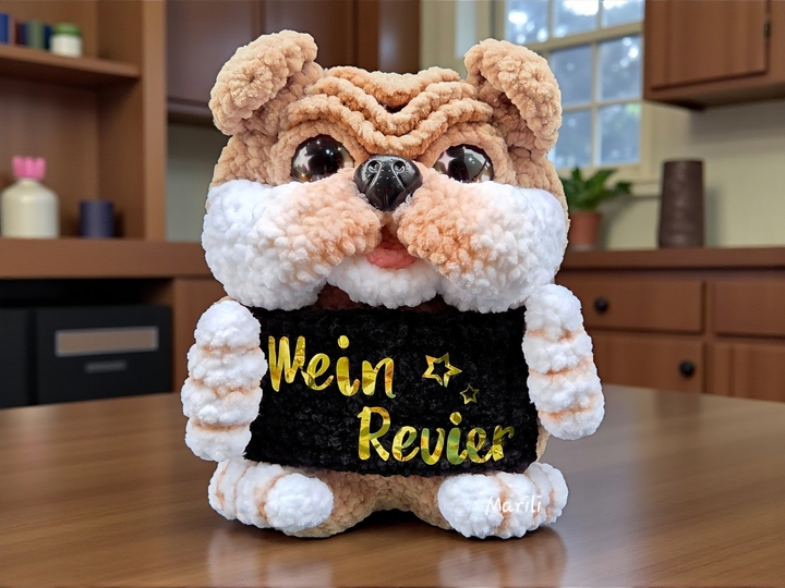 Häkelanleitung Wachhund -Türdekoration/ Schreibtischaufsteller/ Kuscheltier