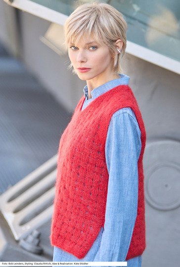 Pullunder mit Flechtmuster