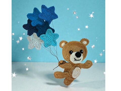 Bear with balloons crochet