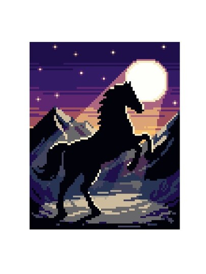 Häkelmuster * WILDER HENGST * Grafik für C2C Decke