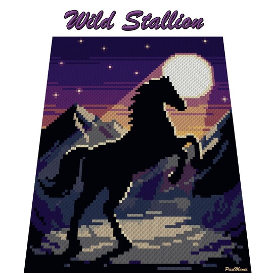 Häkelmuster * WILDER HENGST * Grafik für C2C Decke