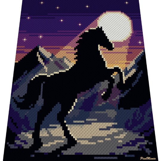 WILD STALLION - pattern for c2c crochet blanket