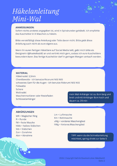 Häkelanleitung Mini-Wal als Schlüsselanhänger – schnell & ohne Nähen