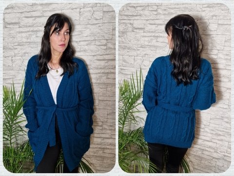 267 Strickanleitung Strickjacke Cardigan Larissa S/M L/XL
