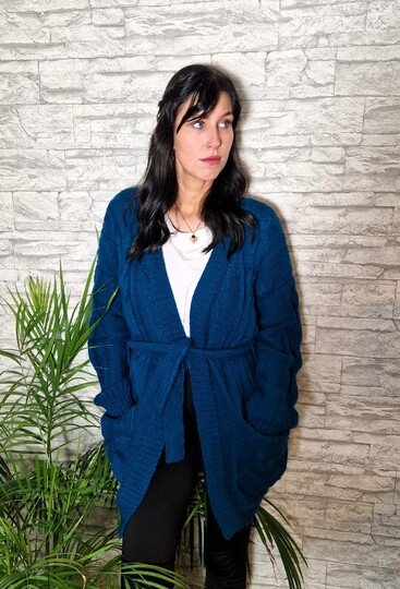 267 Strickanleitung Strickjacke Cardigan Larissa S/M L/XL