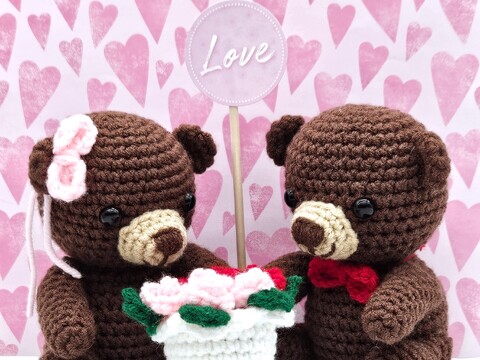 Beary Sweet Valentines- Crochet Amigurumi Pattern- English