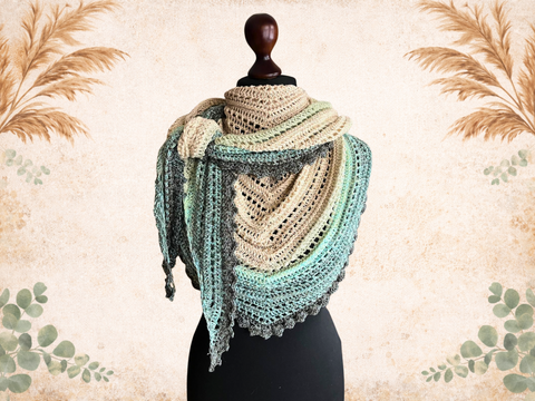 Simple Boho-Häkelanleitung für ein schönes flaches Dreieckstuch