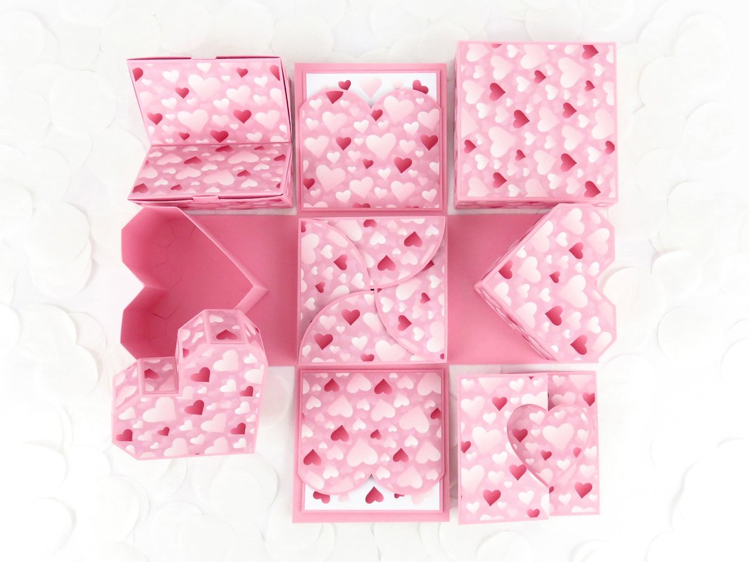 Explosionsbox mit Herzen – Bastelvorlagen und Anleitung - Bild 10