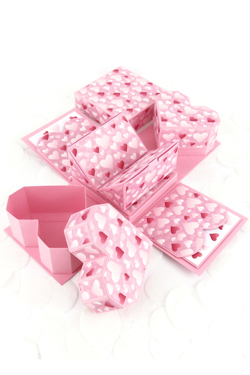 Explosionsbox mit Herzen – Bastelvorlagen und Anleitung