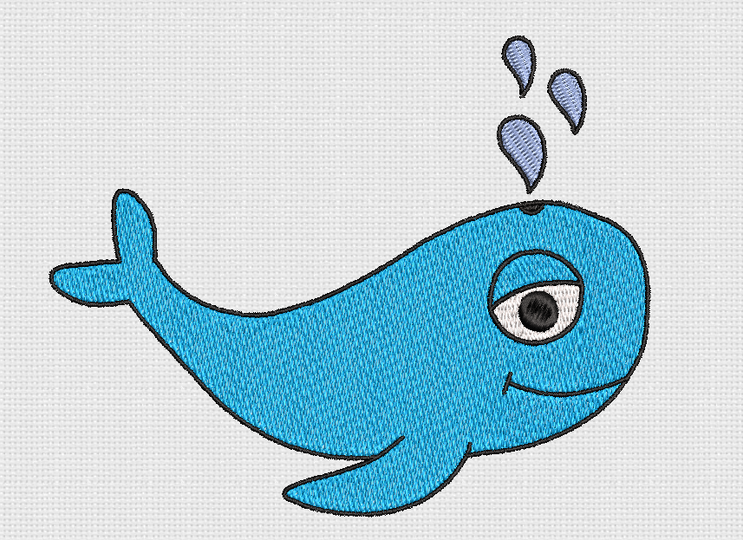 Wal Stickdatei für Stickmaschine - 5 Größen, 7 Formate