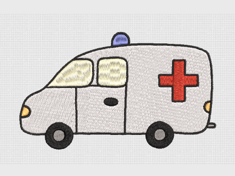 Krankenwagen Stickdatei für Stickmaschine