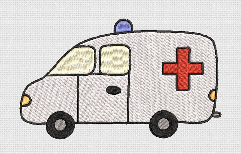 Krankenwagen Stickdatei für Stickmaschine