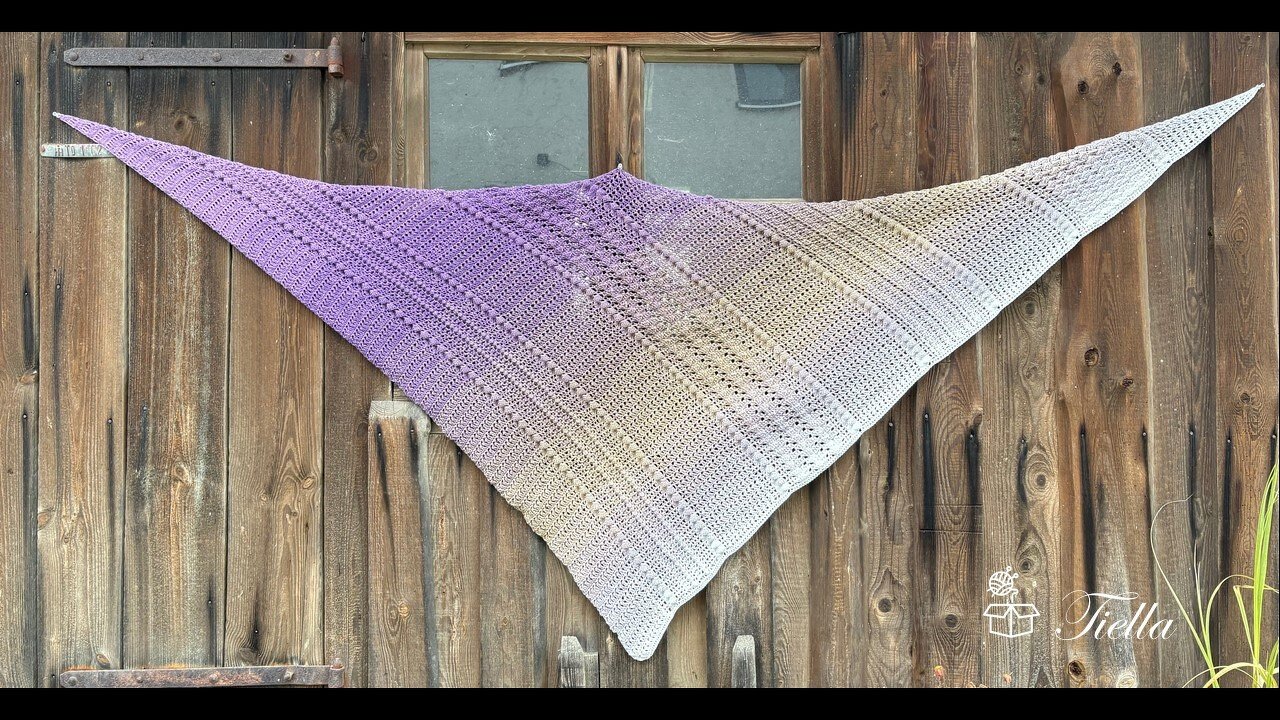 Tiella - asymmetrisches Tuch im Mustermix - quer gehäkelt - in 2 Größen