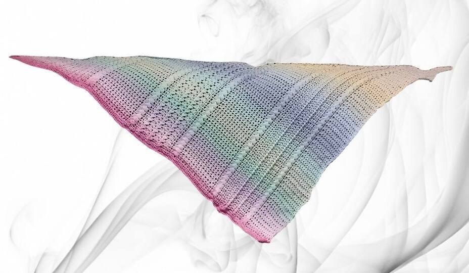 Tiella - asymmetrisches Tuch im Mustermix - quer gehäkelt - in 2 Größen