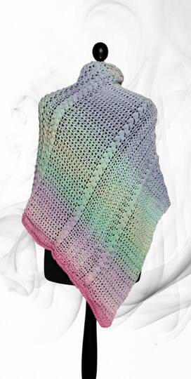 Tiella - asymmetrisches Tuch im Mustermix - quer gehäkelt - in 2 Größen