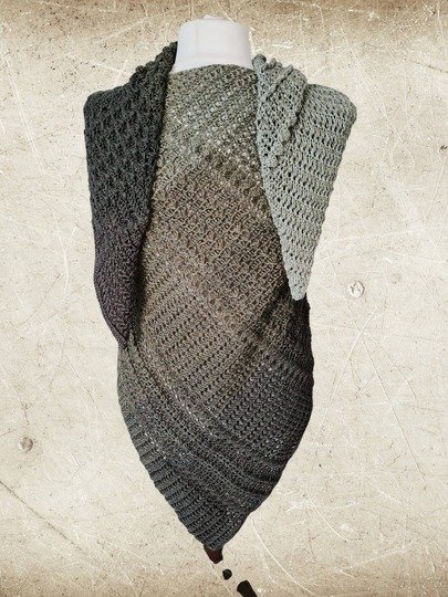 Tiella - asymmetrisches Tuch im Mustermix - quer gehäkelt - in 2 Größen