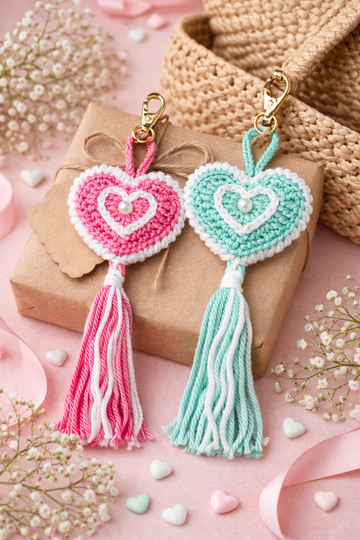 Boho Hearts - Crochet Pattern English and German - festivities gift
