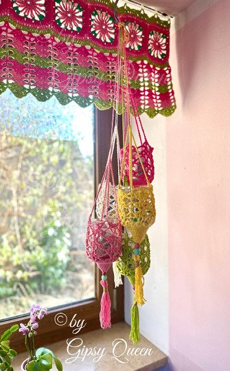 Häkelanleitung Lichtfänger Boho Deko hängendes Windlicht Glas