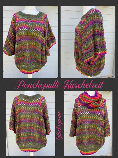 Häkelanleitung Ponchopulli Kuschelzeit