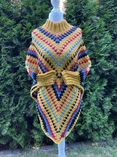 Häkelanleitung Poncho Kuschelzeit / Einheitsgröße