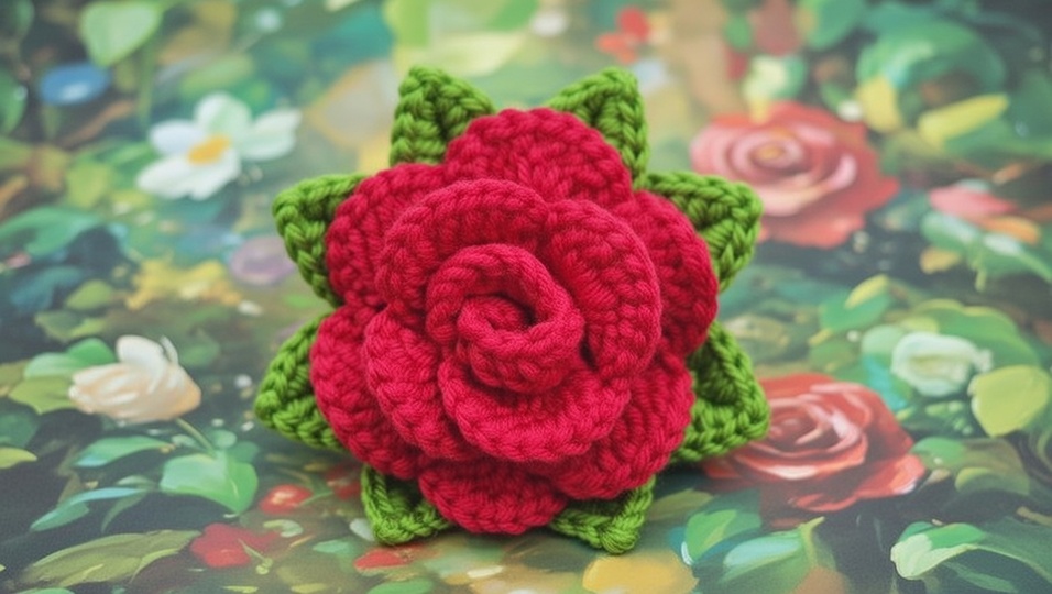Crochet 3D Flower Pattern PDF with Photo Tutorial & Video Tutorial