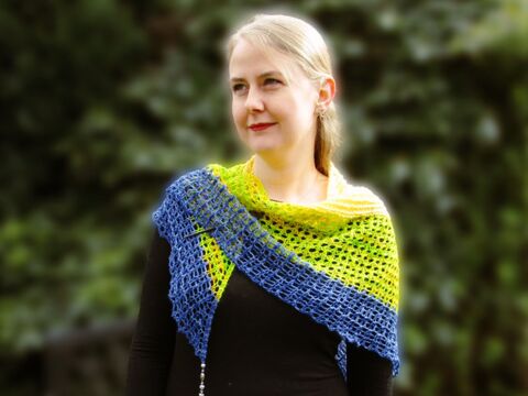 Chroma, triangular lace shawl