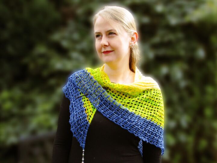 Chroma, triangular lace shawl