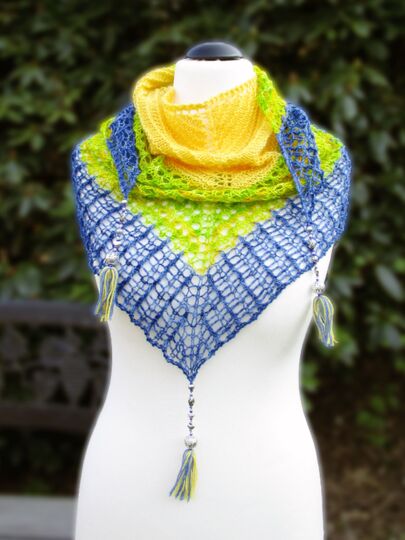 Chroma, Dreieckstuch, Lochmuster, Lace