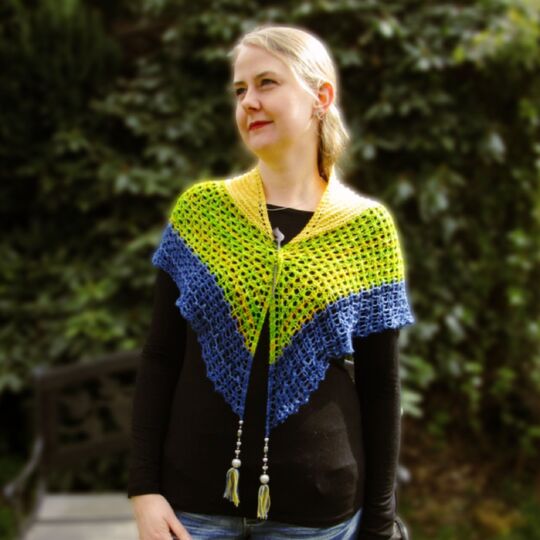 Chroma, triangular lace shawl