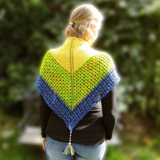 Chroma, triangular lace shawl