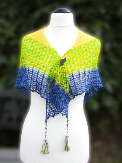 Chroma, triangular lace shawl