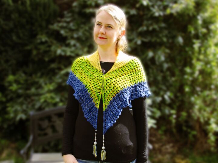 Chroma, triangular lace shawl
