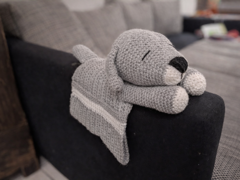 Häkelanleitung Couchorganizer Hund