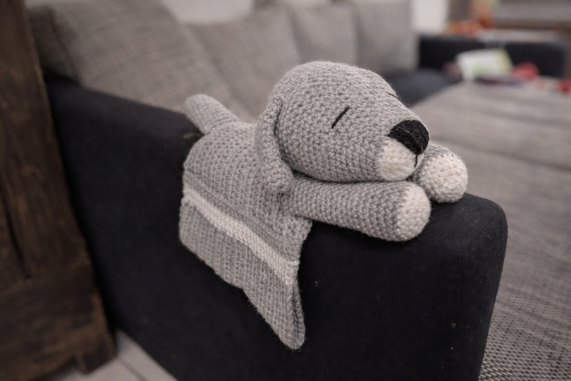 Häkelanleitung Couchorganizer Hund