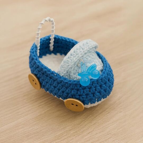 Tiny Baby Carriage Crochet Pattern PDF – Mini Stroller Decor